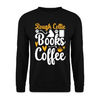Rough Collie Books Coffee - Rough Collie - Unisex Sweatshirt - black - Front - Alina (178cm) & Michal (187cm)
