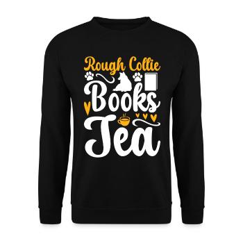 Rough Collie Books Tea - Rough Collie - Unisex Sweatshirt - black - Front - Alina (178cm) & Michal (187cm)