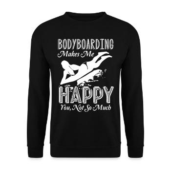 Bodyboarding Makes Me Happy - Unisex Sweatshirt - black - Front - Alina (178cm) & Michal (187cm)