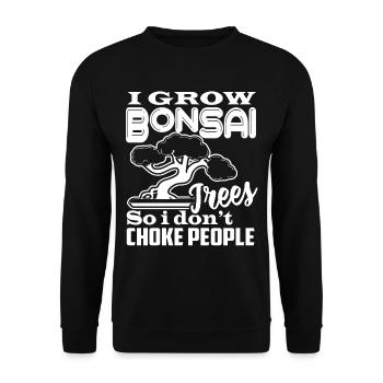I Grow Bonsai Trees - Unisex Sweatshirt - black - Front - Alina (178cm) & Michal (187cm)