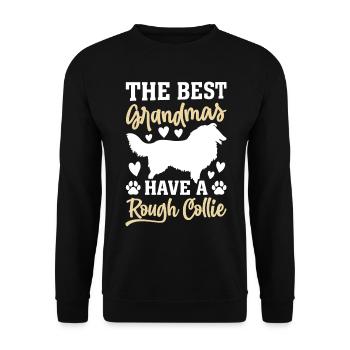 Grandma Rough Collie - The best Grandmas have a Ro - Unisex Sweatshirt - black - Front - Alina (178cm) & Michal (187cm)