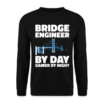 Bridge Engineer Bridge Construction Civil Engineering - Unisex Sweatshirt - black - Front - Alina (178cm) & Michal (187cm)