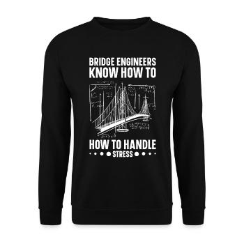 Bridge Engineer Bridge Construction Civil Engineering - Unisex Sweatshirt - black - Front - Alina (178cm) & Michal (187cm)