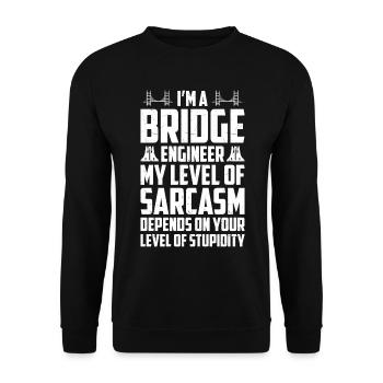 Bridge Engineer Bridge Construction Civil Engineering - Unisex Sweatshirt - black - Front - Alina (178cm) & Michal (187cm)