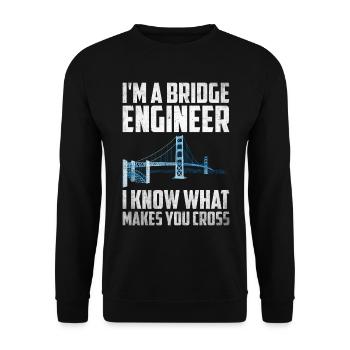 Bridge Engineer Bridge Construction Civil Engineering - Unisex Sweatshirt - black - Front - Alina (178cm) & Michal (187cm)