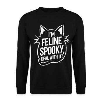 I'm Feline Spooky Cats Halloween Saying - Unisex Sweatshirt - black - Front - Alina (178cm) & Michal (187cm)