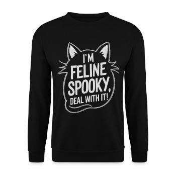 I'm Feline Spooky Cats Halloween Saying - Unisex Sweatshirt - black - Front - Alina (178cm) & Michal (187cm)