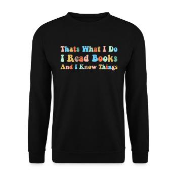 Book Books Library Reading Literature Read Books - Unisex Sweatshirt - black - Front - Alina (178cm) & Michal (187cm)