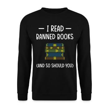 Buch Bücher Bibliothek Literatur Lesen Read Books - Unisex Pullover - Schwarz - Vorne - Alina (178cm) & Michal (187cm)