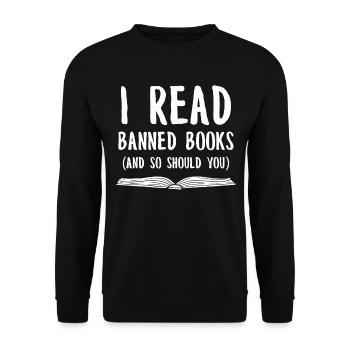 Buch Bücher Bibliothek Literatur Lesen Read Books - Unisex Pullover - Schwarz - Vorne - Alina (178cm) & Michal (187cm)