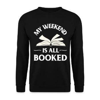 Book Books Library Reading Literature Read Books - Unisex Sweatshirt - black - Front - Alina (178cm) & Michal (187cm)