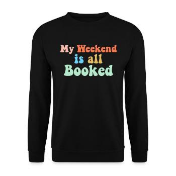 Buch Bücher Bibliothek Literatur Lesen Read Books - Unisex Pullover - Schwarz - Vorne - Alina (178cm) & Michal (187cm)