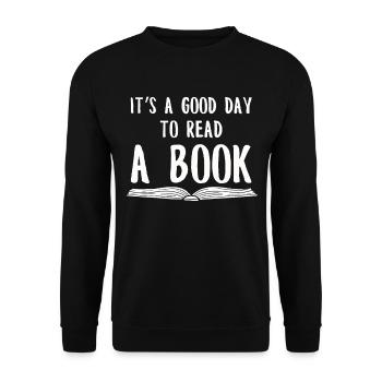 Buch Bücher Bibliothek Literatur Lesen Read Books - Unisex Pullover - Schwarz - Vorne - Alina (178cm) & Michal (187cm)