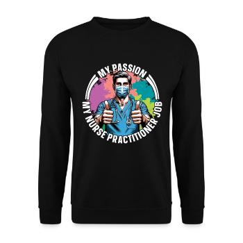 Nurse Practitioner My Passion My Nurse Healthcare - Unisex Pullover - Schwarz - Vorne - Alina (178cm) & Michal (187cm)