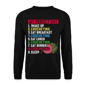 Crocheting - My Perfect Day - Crochet Day Plan - Unisex Pullover - Schwarz - Vorne - Alina (178cm) & Michal (187cm)