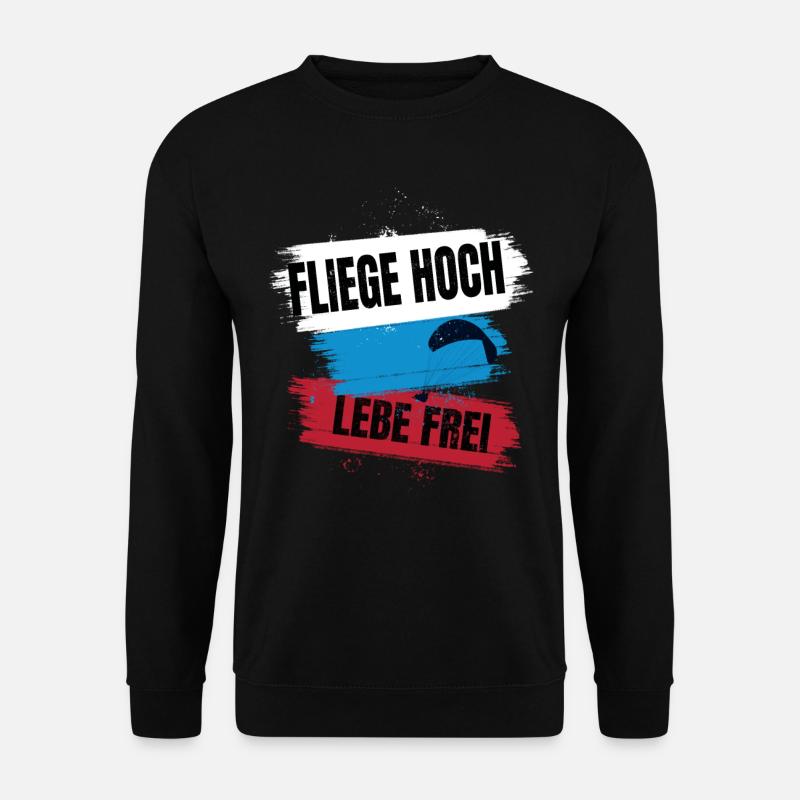Paragliding - Fly High, Live Free - Unisex Sweatshirt - black