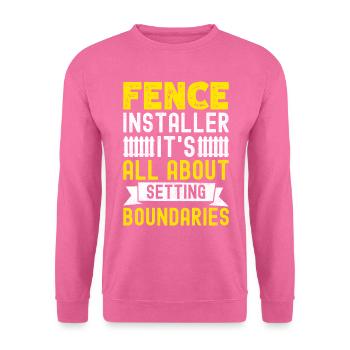 Zauninstallateur Zaunbauer Fence Installer - Unisex Pullover - Pink - Vorne