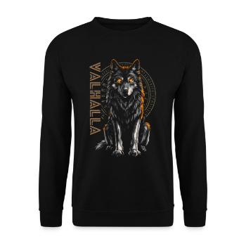 Vegvisir Wolf Runes Norse Mythology Viking - Unisex Sweatshirt - black - Front - Alina (178cm) & Michal (187cm)
