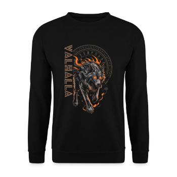 Wikinger Runen Wolf Vegvisir Nordischer Kompass - Unisex Pullover - Schwarz - Vorne - Alina (178cm) & Michal (187cm)