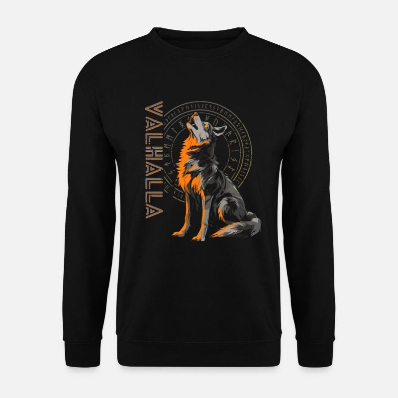 Runen Vegvisir Wolf Nordische Mythologie Wikinger - Unisex Pullover - Schwarz