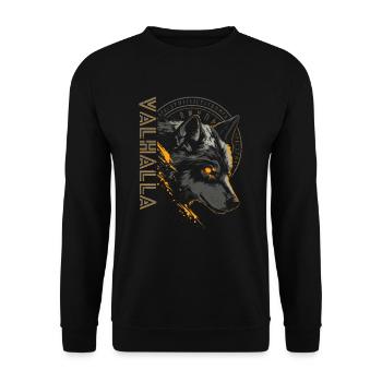 Vegvisir Runes Wolf Valhalla Viking Norse - Unisex Sweatshirt - black - Front - Alina (178cm) & Michal (187cm)
