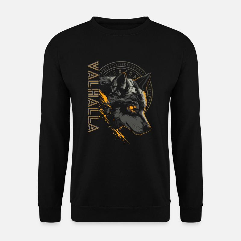 Vegvisir Runen Wolf Walhalla Wikinger Nordisch - Unisex Pullover - Schwarz