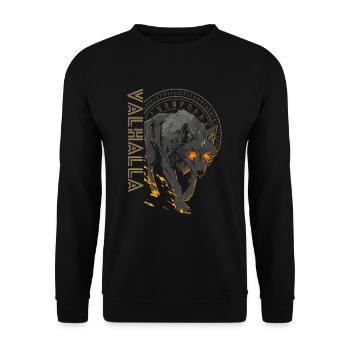 Runen Vegvisir Wolf Nordische Kultur Walhalla - Unisex Pullover - Schwarz - Vorne - Alina (178cm) & Michal (187cm)