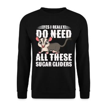 Flying Squirrel Suger Glider Short-headed Glider - Unisex Sweatshirt - black - Front - Alina (178cm) & Michal (187cm)