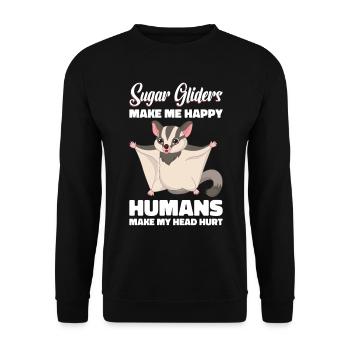 Flying Squirrel Suger Glider Short-headed Glider - Unisex Sweatshirt - black - Front - Alina (178cm) & Michal (187cm)