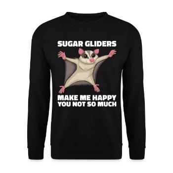 Flying Squirrel Suger Glider Short-headed Glider - Unisex Sweatshirt - black - Front - Alina (178cm) & Michal (187cm)