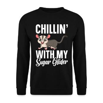 Flying Squirrel Suger Glider Short-headed Glider - Unisex Sweatshirt - black - Front - Alina (178cm) & Michal (187cm)