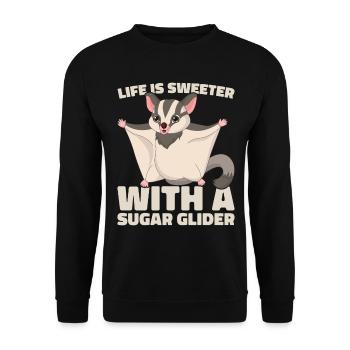 Flying Squirrel Suger Glider Short-headed Glider - Unisex Sweatshirt - black - Front - Alina (178cm) & Michal (187cm)