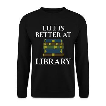Livre Livres Bibliothèque Lecture Littérature Lire Livres - Sweat-shirt Unisexe - noir - Devant - Alina (178cm) & Michal (187cm)