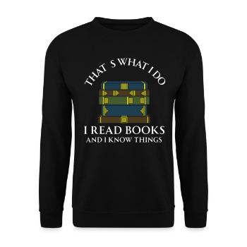 Book Books Library Reading Literature Read Books - Unisex Sweatshirt - black - Front - Alina (178cm) & Michal (187cm)