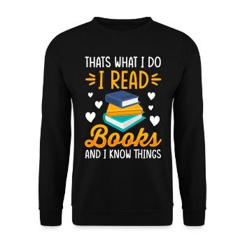 Book Books Library Reading Literature Read Books - Unisex Sweatshirt - black - Front - Alina (178cm) & Michal (187cm)