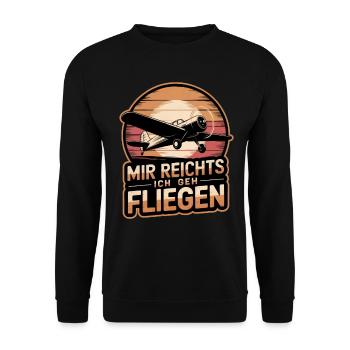 Mir Reichts Ich Geh Fliegen Pilot Flugzeug Piloten - Unisex Pullover - Schwarz - Vorne - Alina (178cm) & Michal (187cm)