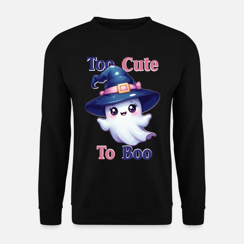 Entzückender Geist im Hexenhut – Too Cute to Boo - Unisex Pullover - Schwarz