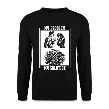 Géologue Mon problème Mon pictogramme Maman Papa Géologie - Sweat-shirt Unisexe - noir - Devant - Alina (178cm) & Michal (187cm)