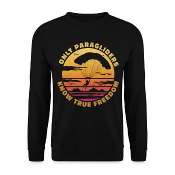 Seuls les parapentistes connaissent la vraie liberté - Sweat-shirt Unisexe - noir - Devant - Alina (178cm) & Michal (187cm)