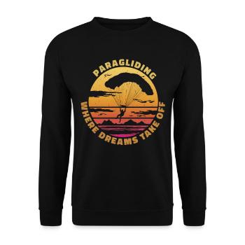 Paragliding – Where Dreams Take Off - Unisex Sweatshirt - black - Front - Alina (178cm) & Michal (187cm)