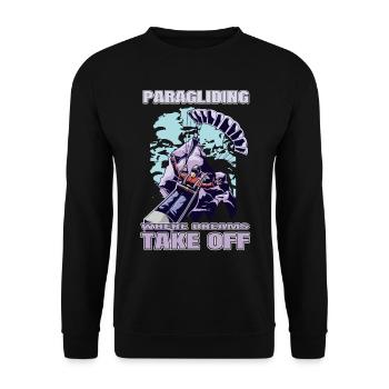 Paragliding – Where Dreams Take Off - Unisex Sweatshirt - black - Front - Alina (178cm) & Michal (187cm)