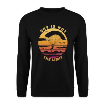 Sky Is Not the Limit – Paragliding - Unisex Sweatshirt - black - Front - Alina (178cm) & Michal (187cm)