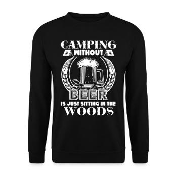 Camping Without Beer - Unisex Sweatshirt - black - Front - Alina (178cm) & Michal (187cm)