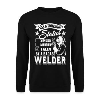 Welder Relationship Status - Unisex Sweatshirt - black - Front - Alina (178cm) & Michal (187cm)