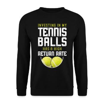 Funny Tennis Player Racket Pun - Unisex Sweatshirt - black - Front - Alina (178cm) & Michal (187cm)