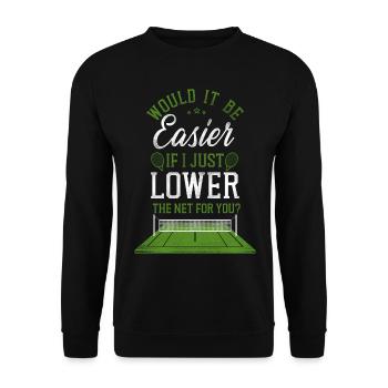 drôle de raquette de joueur de tennis - Sweat-shirt Unisexe - noir - Devant - Alina (178cm) & Michal (187cm)
