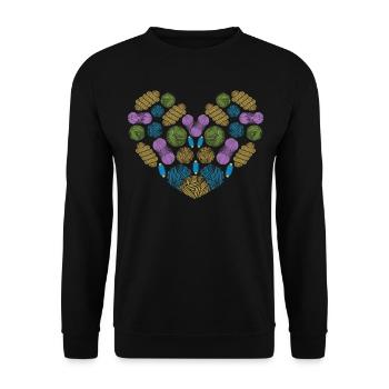 Crocheter Crochet Heart With Crochet Yarn Balls - Unisex Sweatshirt - black - Front - Alina (178cm) & Michal (187cm)