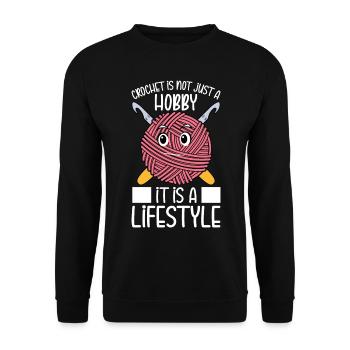 Le crochet n’est pas seulement un passe-temps, c’est un style de vie - Cr - Sweat-shirt Unisexe - noir - Devant - Alina (178cm) & Michal (187cm)