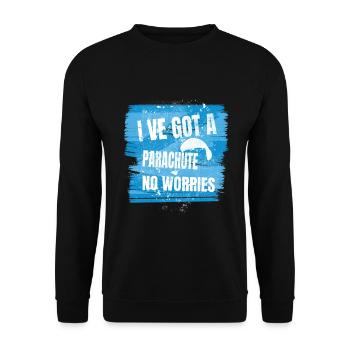 I've Got a Parachute – No Worries - Unisex Pullover - Schwarz - Vorne - Alina (178cm) & Michal (187cm)