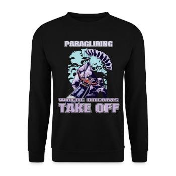 Paragliding: Where Dreams Take Off - Unisex Pullover - Schwarz - Vorne - Alina (178cm) & Michal (187cm)